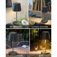 Quntis LED stolní lampa bezdrátová, dotykově stmívatelná dobíjecí stolní lampa, dobíjení přes USB, 3000K-4000K, dvojitá barevná 